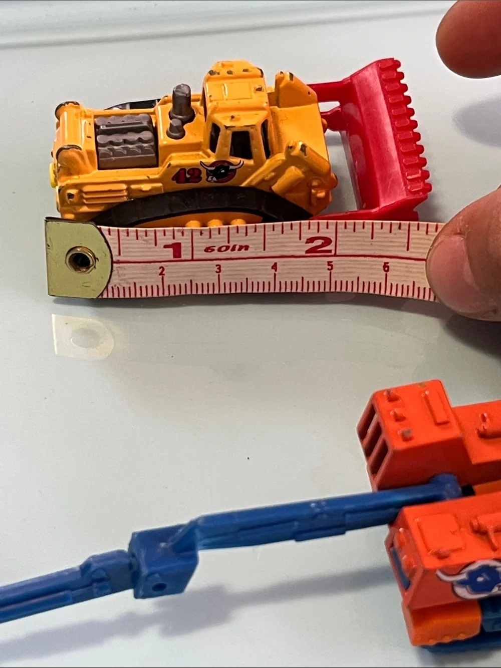 Yellow and Red Kids Construction Toy Bulldozer and Orange Excavator Set